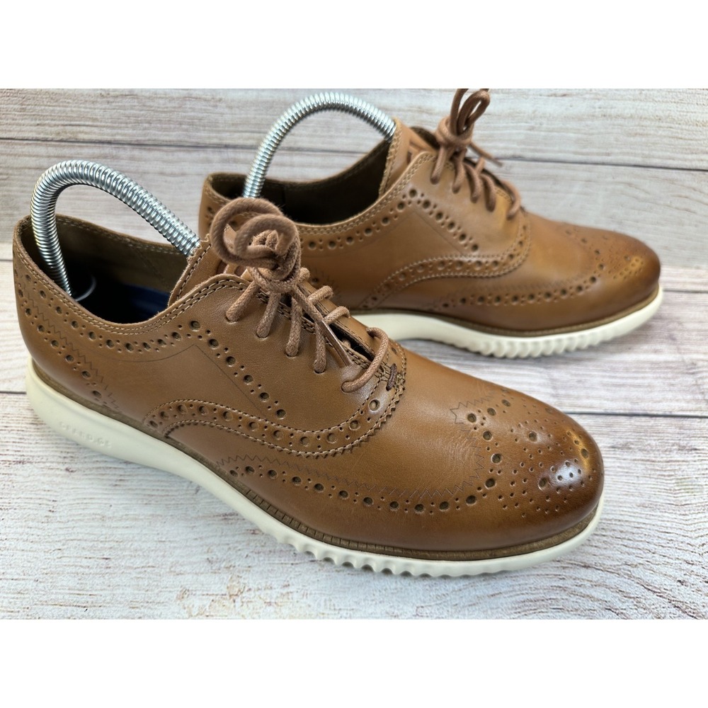 Cole Haan Original Grand Wingtip Oxford Men's British Tan Leather Shoes Size 8 M